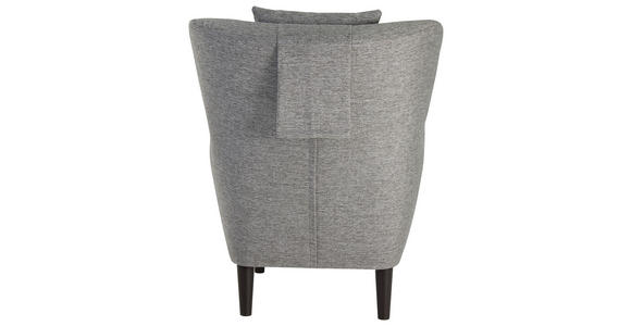 OHRENSESSEL in Flachgewebe Grau - Schwarz/Grau, Design, Holz/Textil (81/106/90cm) - Carryhome