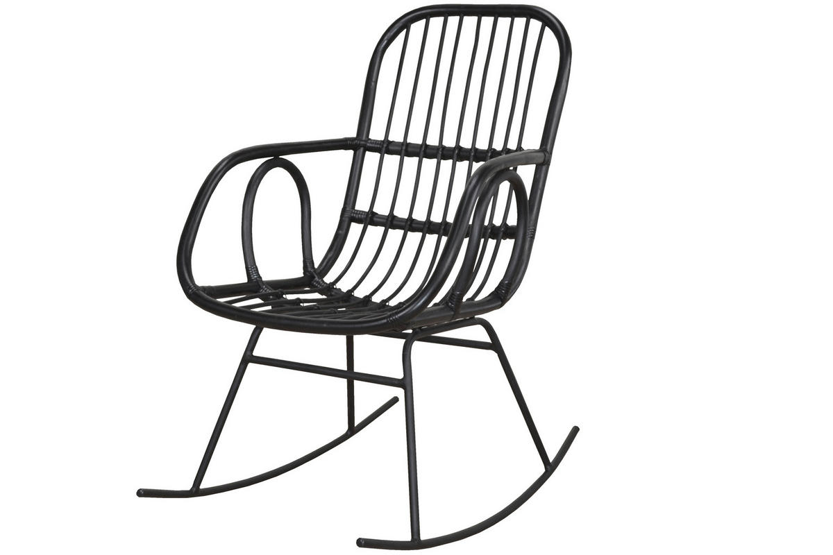 SCHAUKELSTUHL in Schwarz  - Schwarz, Natur, Holz/Metall (57/95/84cm) - MID.YOU