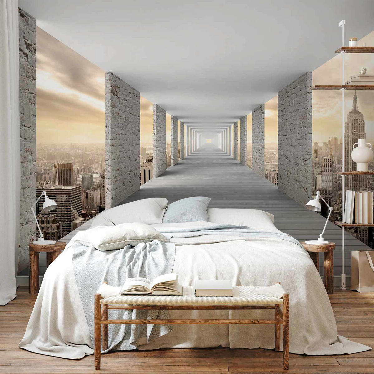 FOTOTAPETE  - Beige/Hellgrau, LIFESTYLE, Textil (450/315cm) - artgeist