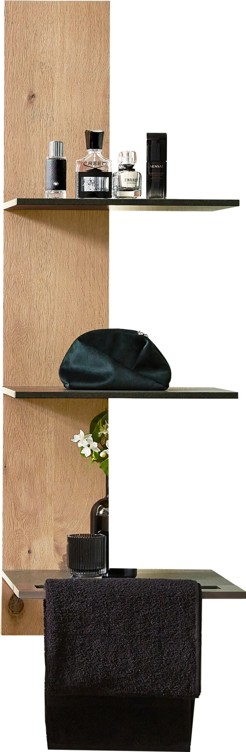 WANDPANEEL - Eichefarben/Grün, MODERN, Holz/Stein (38,4/115,2/27cm) - Valdera