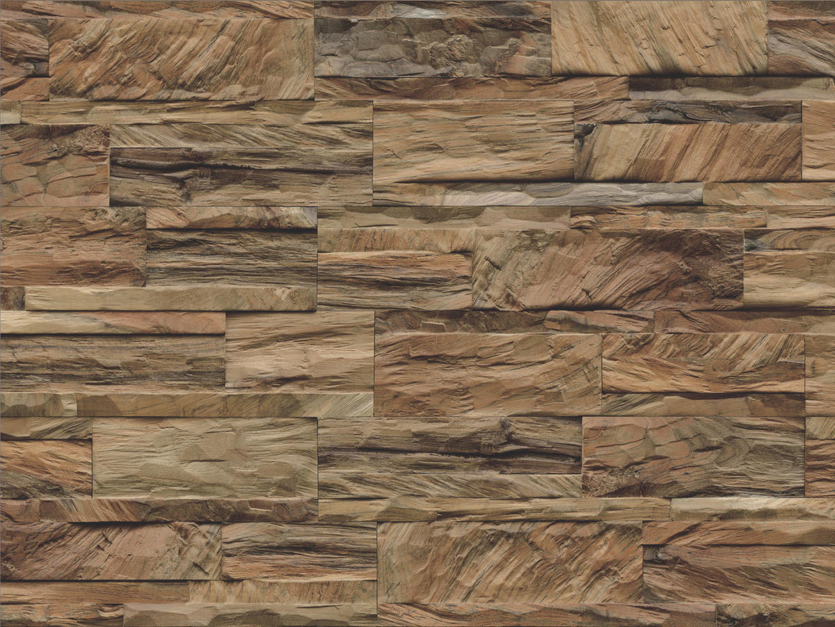WANDVERKLEIDUNG - Braun, Basics, Holz (55.5/18/2cm)