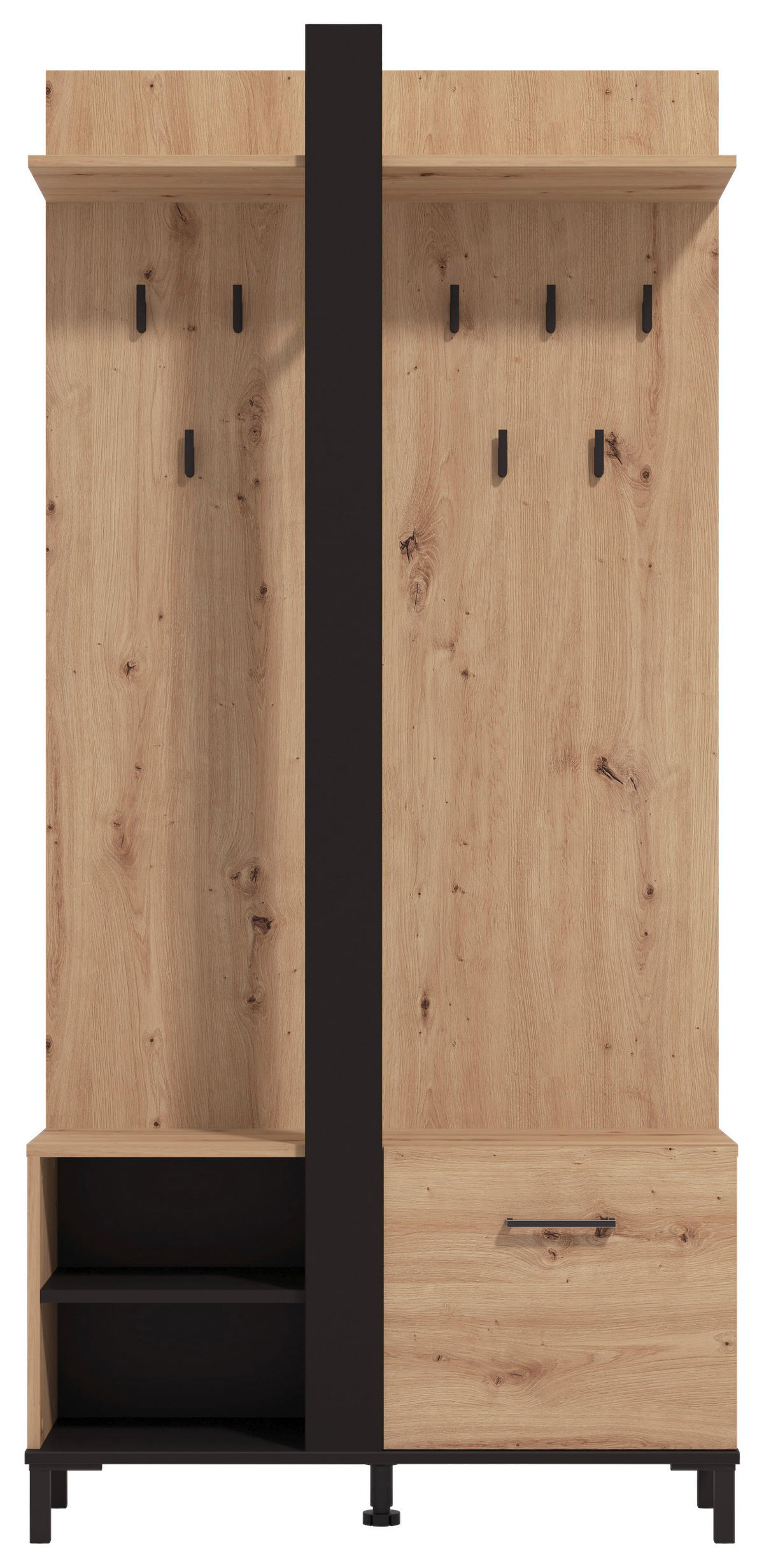 GARDEROBE  in 89,5/191/33 cm  - Schwarz/Eiche Artisan, MODERN, Holzwerkstoff (89,5/191/33cm) - Carryhome