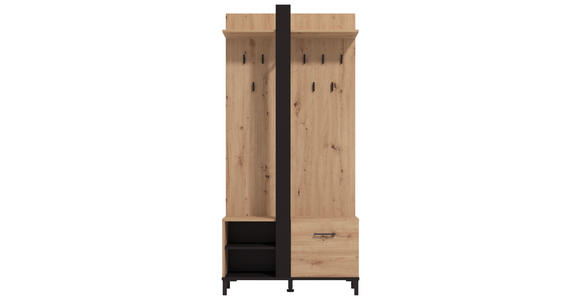 GARDEROBE  in 89,5/191/33 cm  - Schwarz/Eiche Artisan, MODERN, Holzwerkstoff (89,5/191/33cm) - Carryhome