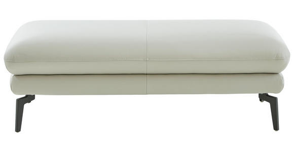 ECKSOFA in Echtleder Silberfarben  - Silberfarben/Schwarz, Design, Leder/Metall (308/195cm) - Dieter Knoll