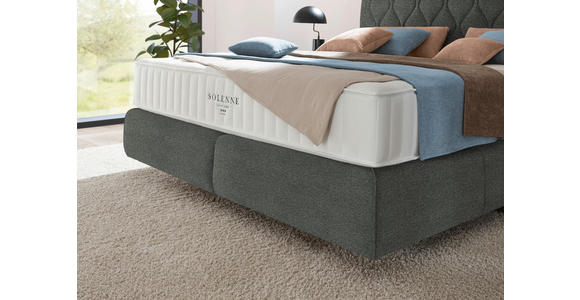 BOXSPRINGBETT 180/200 cm  in Grau  - Schwarz/Grau, Design, Kunststoff/Textil (180/200cm) - Johann Jakob