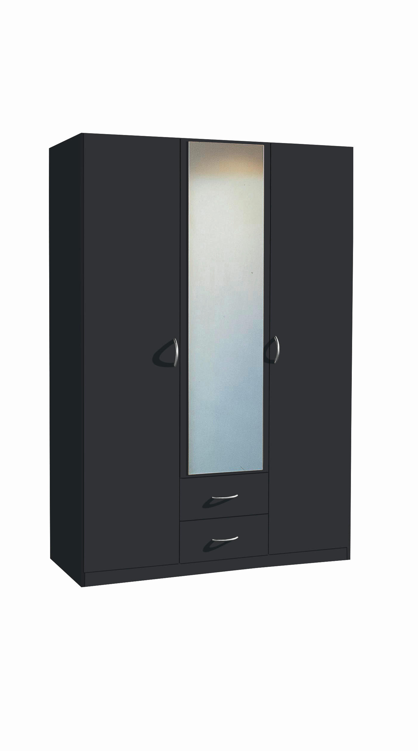 DREHTÜRENSCHRANK 136/197/54 cm 3 Tür(en)-türig  - Silberfarben/Grau, Design, Glas/Holzwerkstoff (136/197/54cm) - Boxxx