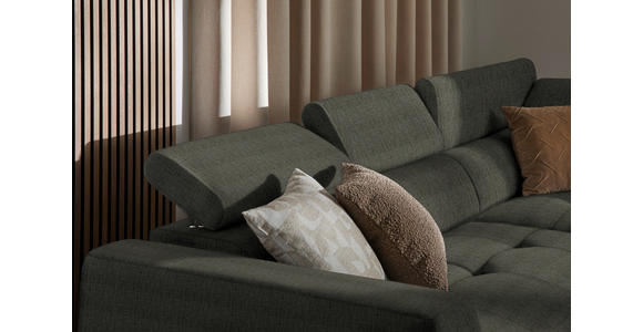 ECKSOFA in Chenille Graubraun 284/205 cm - Graubraun/Schwarz, Design, Kunststoff/Textil (284/205cm) - Xora