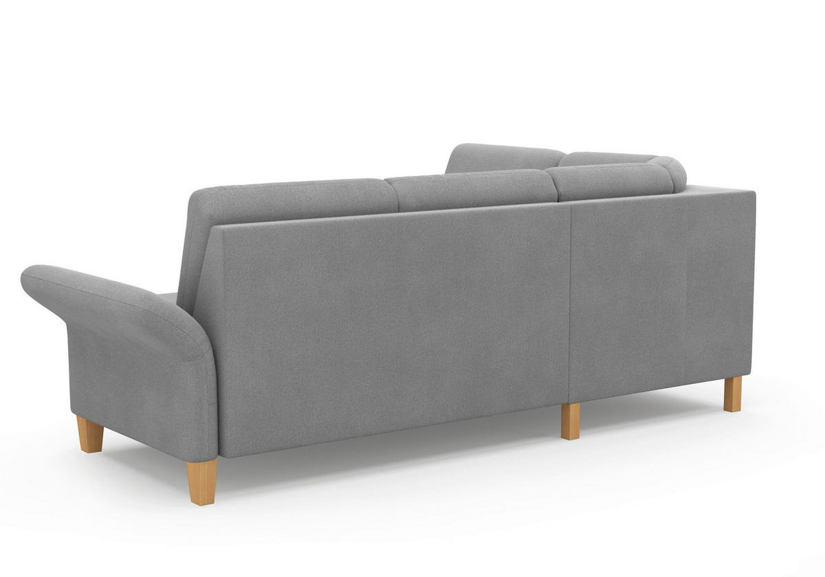 ECKSOFA ROCHELLE E Grau Flachgewebe  - Eichefarben/Grau, KONVENTIONELL, Holz/Textil (216/240cm) - Sit & More