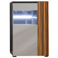 HIGHBOARD Nussbaumfarben, Schwarz, Greige 87/136/45 cm - Greige/Nussbaumfarben, Design, Glas/Holz (87/136/45cm) - Moderano