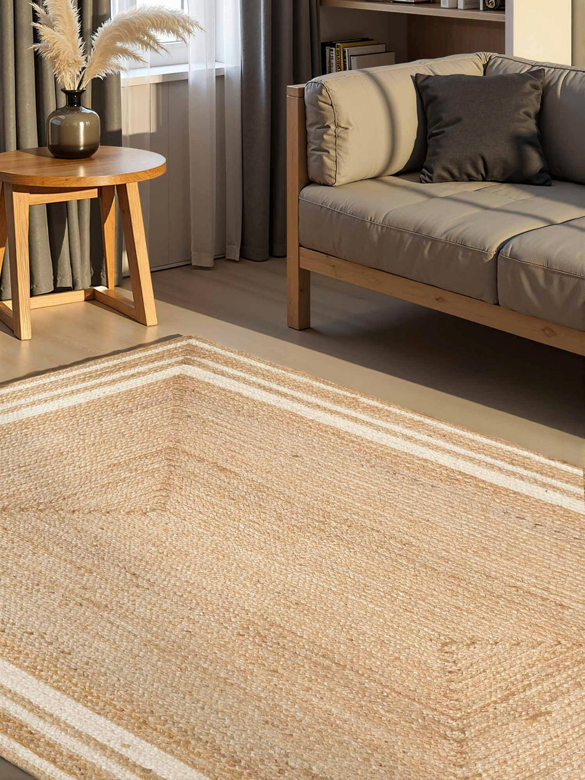 JUTETEPPICH 80/150 cm Jutta Weiß, Goldbraun  - Goldbraun/Weiß, Basics, Textil (80/150cm) - Hanse Home