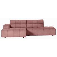 HÖRNSOFFA i plysch rosa  - svart/rosa, Klassisk, textil/plast (155/282cm) - MID.YOU
