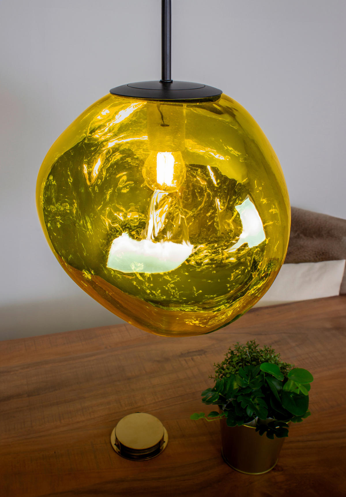HÄNGELEUCHTE Canopus 28/150 cm   - Gelb, Basics, Glas (28/150cm)