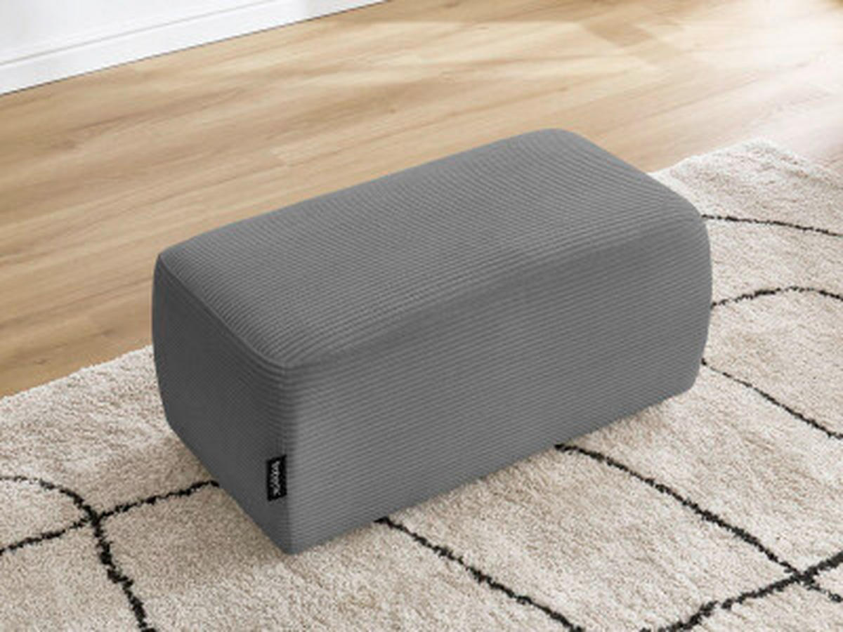 HOCKER ATILLA Cord Dunkelgrau  - Dunkelgrau/Schwarz, MODERN, Kunststoff/Textil (92/44/48cm)