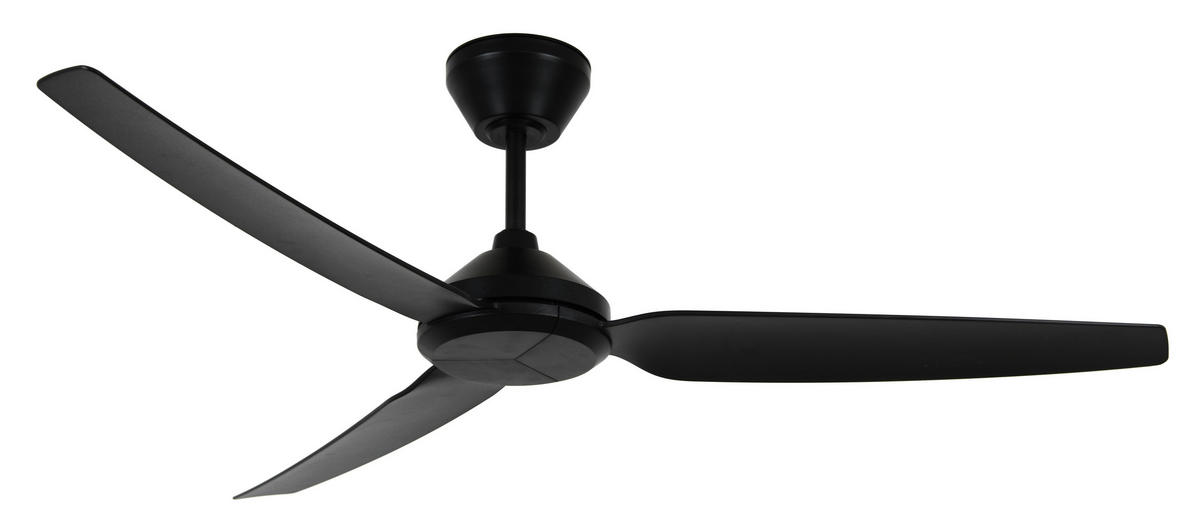 DECKENVENTILATOR Polis 132/33,5/132 cm   - Schwarz, Basics, Kunststoff (132/33,5/132cm)