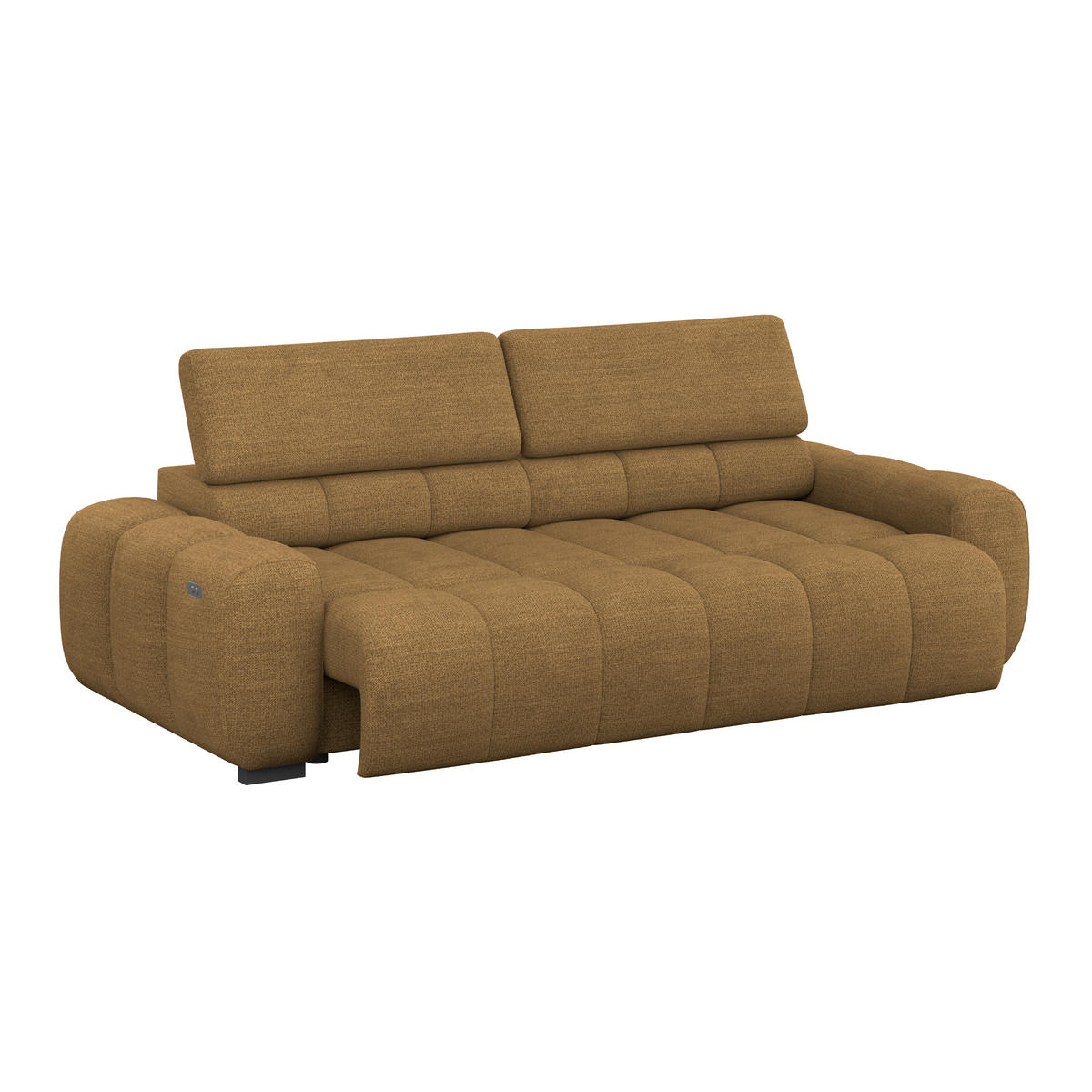 BIGSOFA Webstoff Braun  - Schwarz/Braun, Design, Kunststoff/Textil (248/77-97/108cm) - Welnova