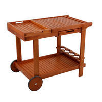 SERVIERWAGEN in Eukalyptusholzfarben  - Eukalyptusholzfarben/Schwarz, Basics, Holz (60/76/100cm) - Gardenson