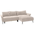 ECKSOFA Creme Chenille  - Creme/Schwarz, KONVENTIONELL, Textil/Metall (255/164cm) - Carryhome