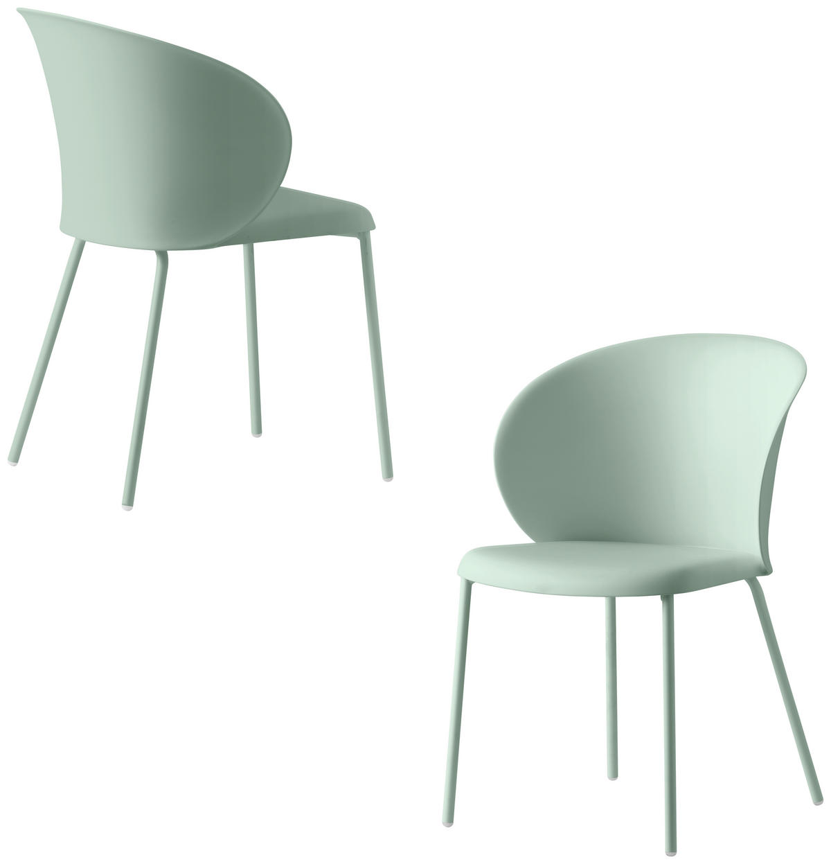 GARTENSTUHL-SET Pastellgrün  - Pastellgrün, Basics, Kunststoff/Metall (55/76/56cm) - Connubia 