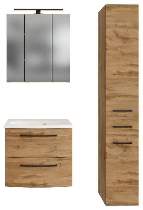 BADEZIMMER  in 90 cm  - Weiss/Eichefarben, Modern, Keramik/Holzwerkstoff (90cm) - Held