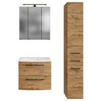 BADEZIMMER  in 90 cm  - Weiss/Eichefarben, Modern, Keramik/Holzwerkstoff (90cm) - Held
