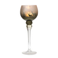 WINDLICHT - Silberfarben/Grün, LIFESTYLE, Glas (13cm)