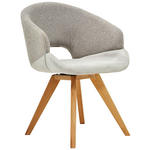 ARMLEHNSTUHL  Stoffauswahl, Typenauswahl Webstoff  - Eichefarben/Grau, Design, Holz/Textil (58/83/59cm) - Linea Natura