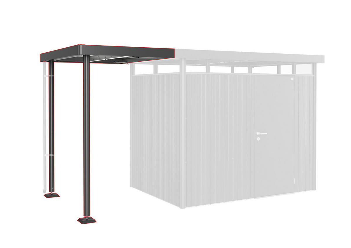 SEITENDACH 150/222/195 cm  - Anthrazit, Basics, Metall (150/222/195cm) - Biohort