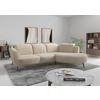 ECKSOFA ZOE E Sandfarben Chenille  - Sandfarben/Schwarz, KONVENTIONELL, Textil/Metall (309/199cm) - Sit & More