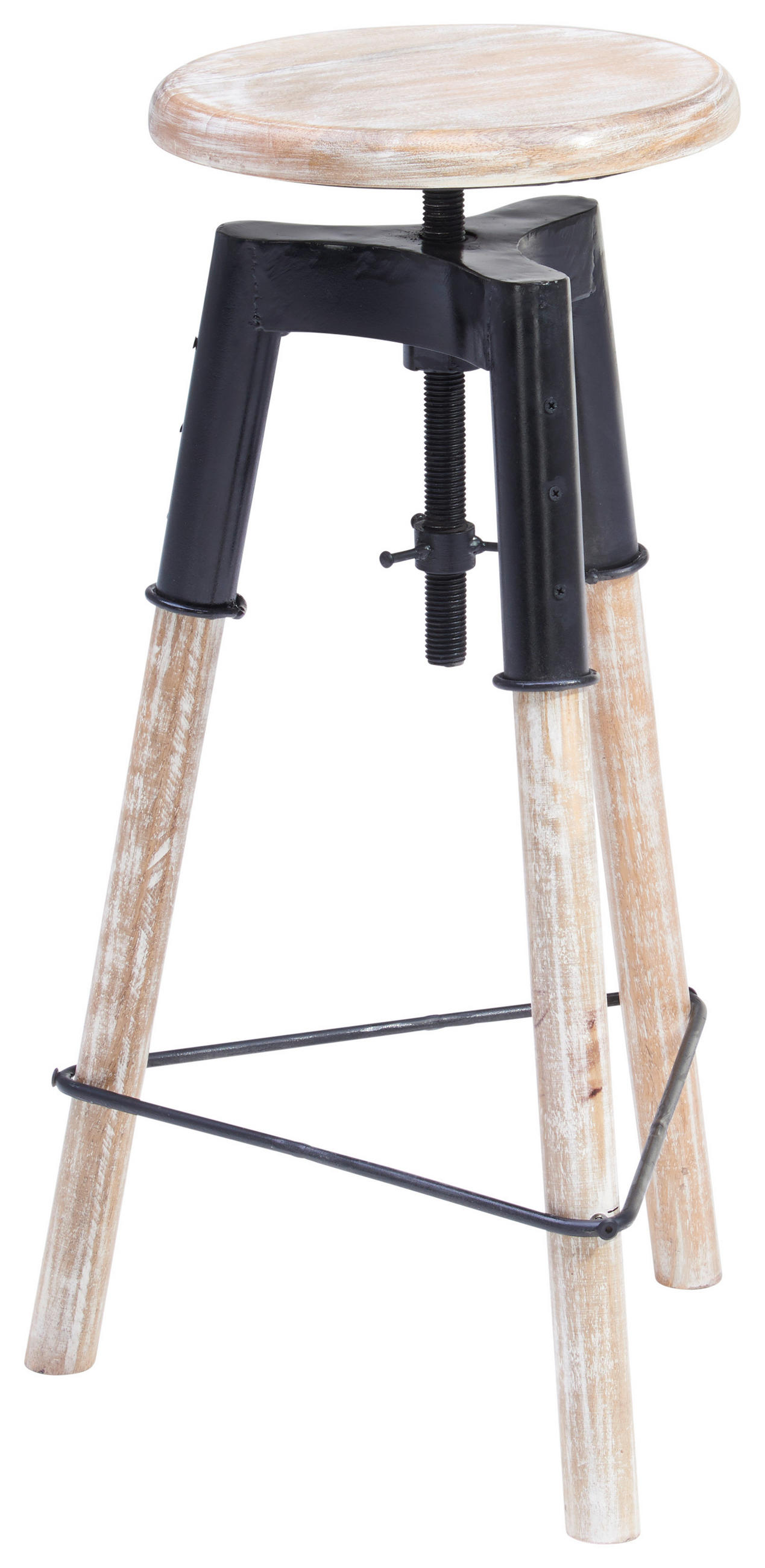 BARSKA STOLICA  prirodna boja, crna   - prirodna boja/crna, Lajfstajl, drvo/metal (48/74/48cm)