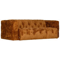 2,5-SITS SOFFA i sammet rostfärgad  - rostfärgad, Klassisk, metall/trä (232/78/112cm) - Niels Andersson