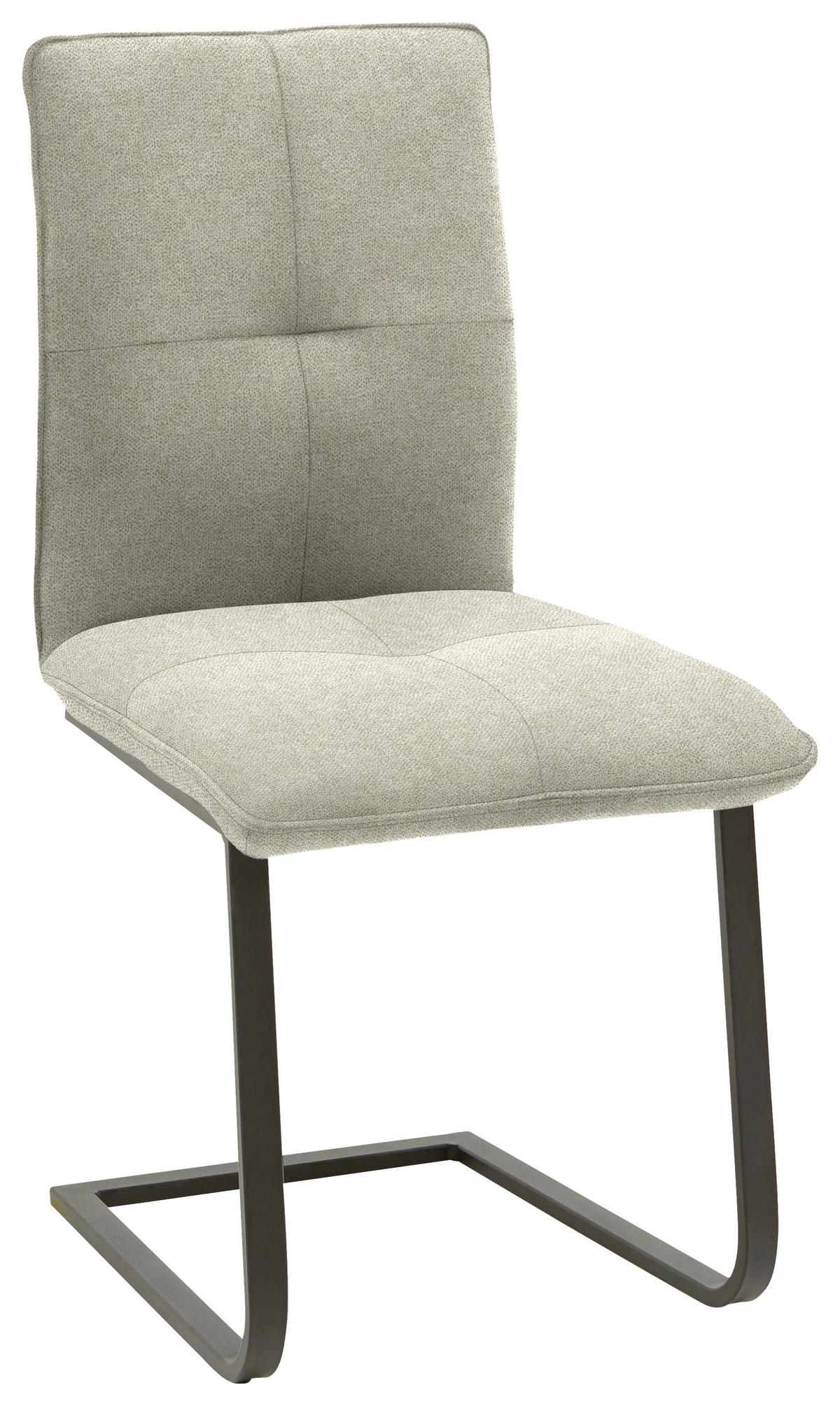 SCHWINGSTUHL  in Stahl Flachgewebe  - Sandfarben/Schwarz, Design, Textil/Metall (46/95/62cm) - Dieter Knoll