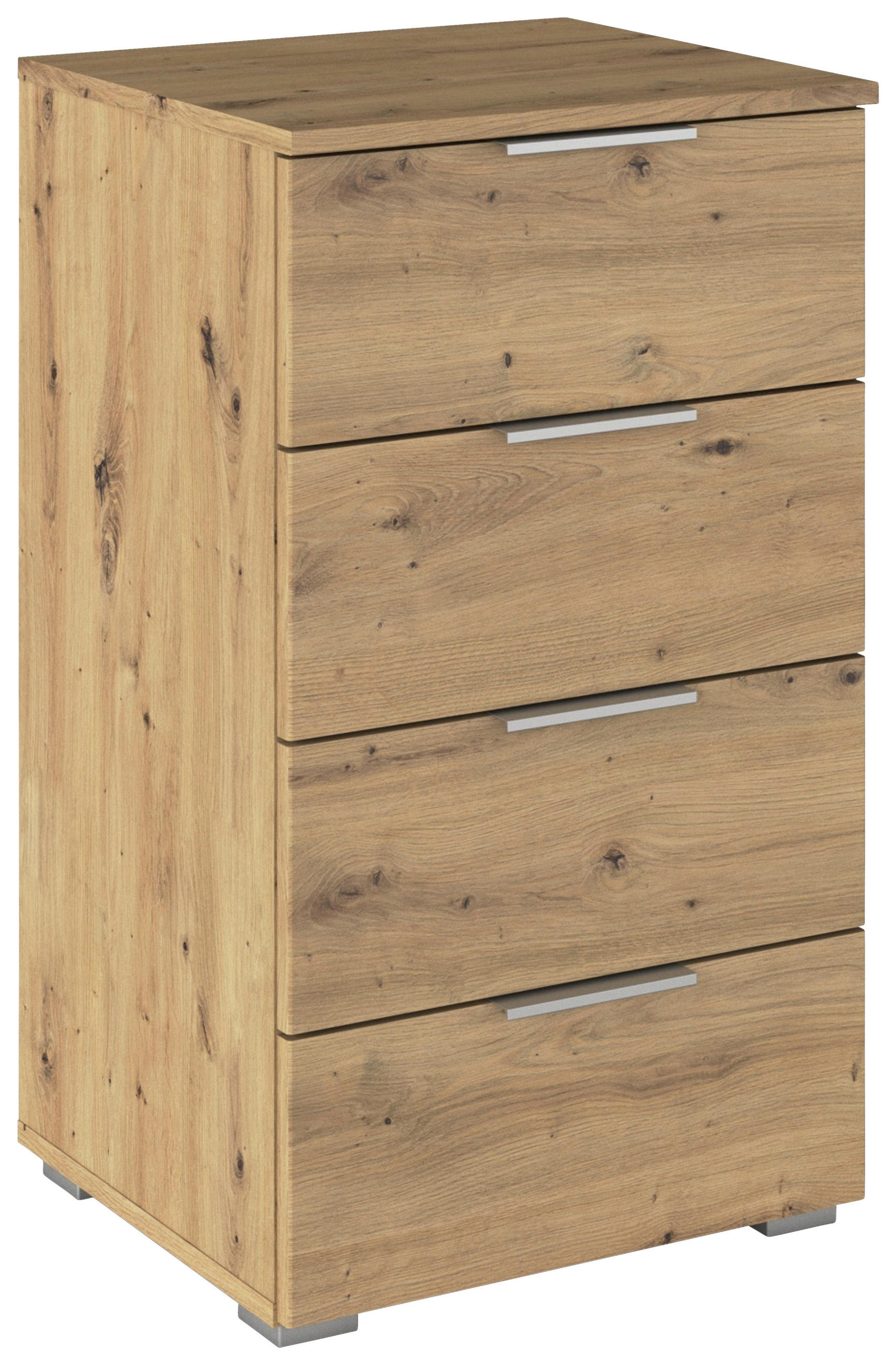 Nachkästchen Grau Metallic Dekor H: 81 cm Mars 4l