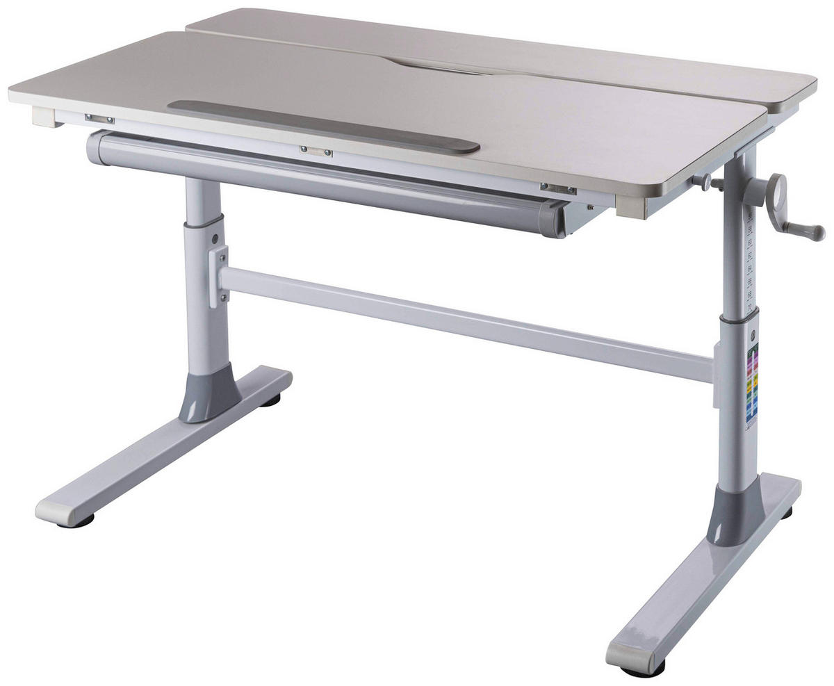 JUGENDSCHREIBTISCH  höhenverstellbar, Stauraum, justierbare Füße  - Weiß, MODERN, Holzwerkstoff/Metall (100/76/60cm) - MID.YOU