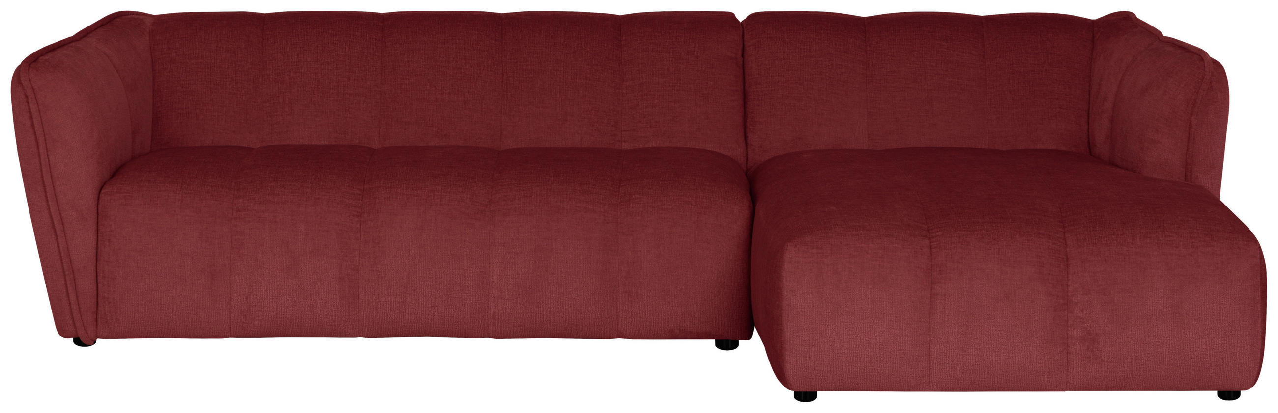 ECKSOFA  LIVOLI Bordeaux Chenille  - Bordeaux/Schwarz, Design, Textil (276/160cm) - MID.YOU
