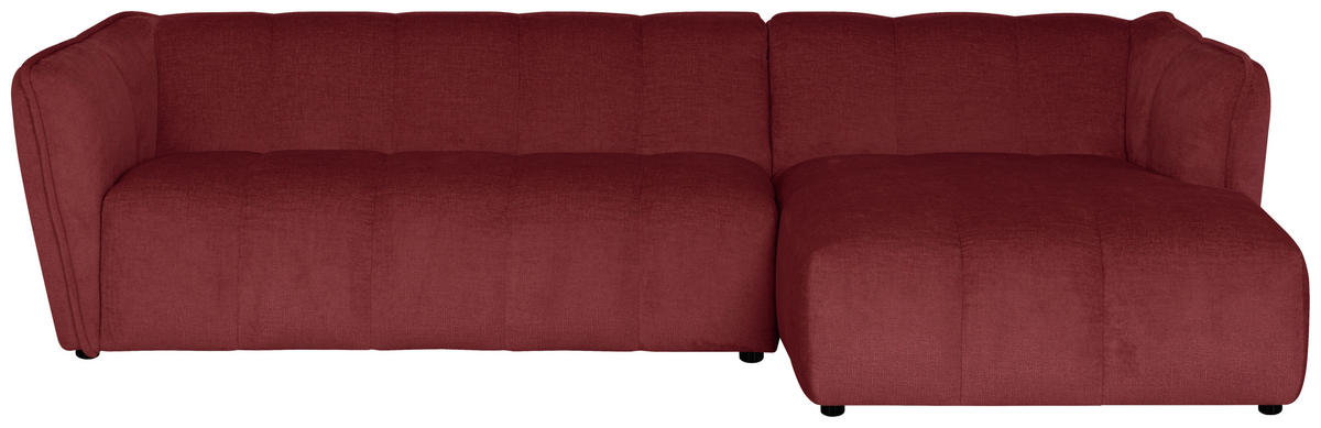 ECKSOFA LIVOLI in Chenille Bordeaux  276/160 cm  - Bordeaux/Schwarz, Design, Textil (276/160cm) - MID.YOU