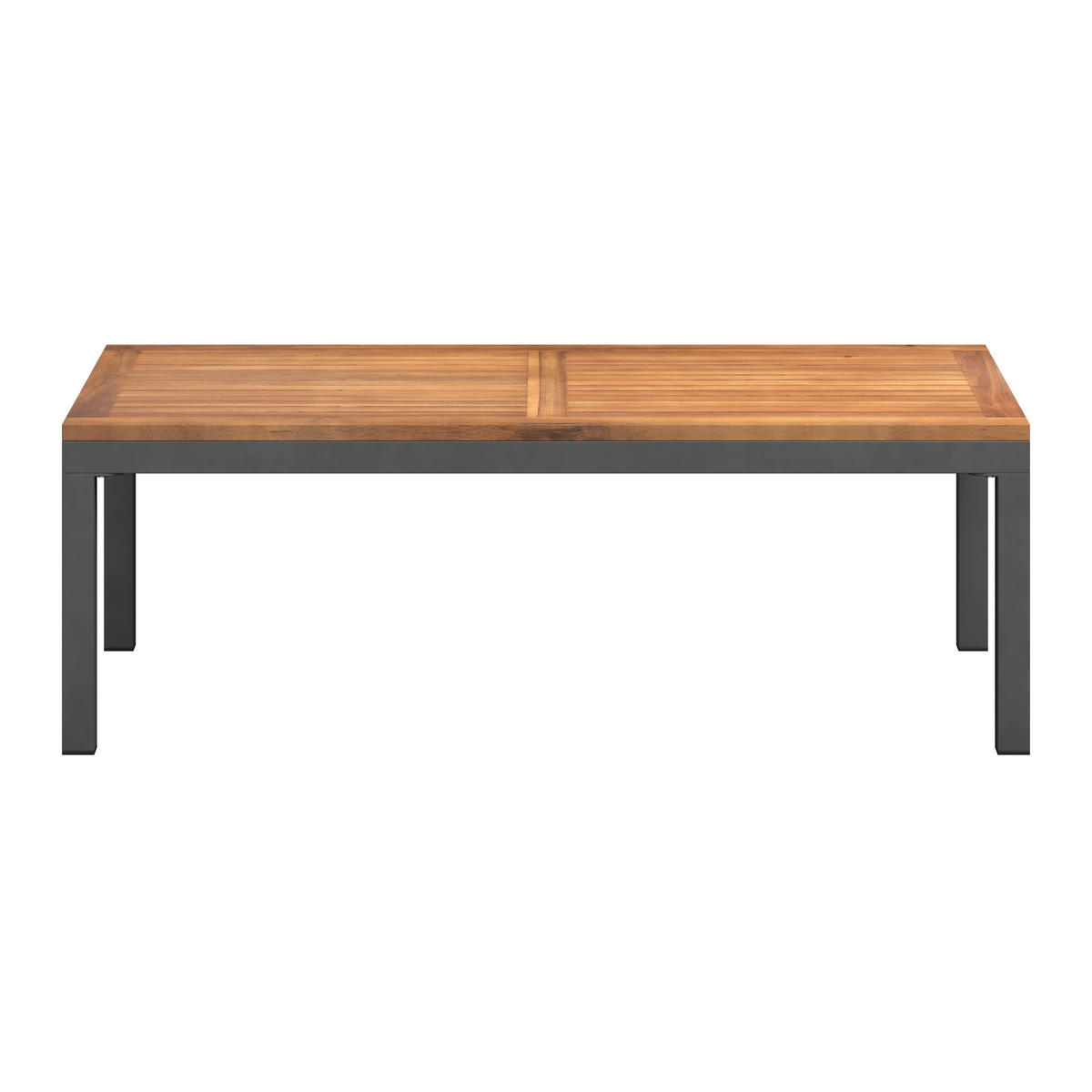 LOUNGEGARNITUR   191/72/75 cm Akazie vollmassiv Aluminium  - Schwarz/Akaziefarben, MODERN, Holz/Textil (191/72/75cm) - Ambia Garden