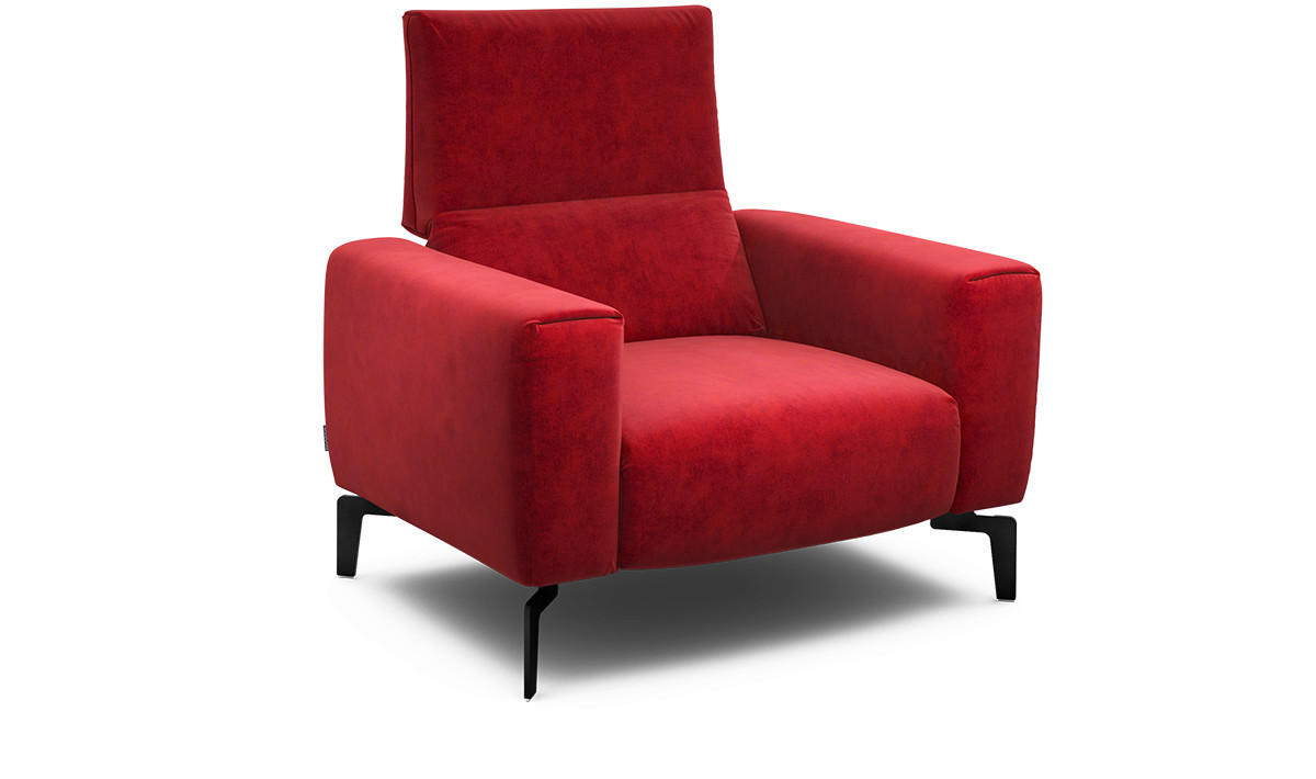 SESSEL Samt Rot    - Rot/Schwarz, Design, Textil/Metall (110/85/86-94cm) - SENSOO