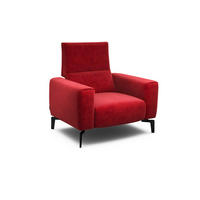 SESSEL Samt Rot    - Rot/Schwarz, Design, Textil/Metall (110/85/86-94cm) - SENSOO