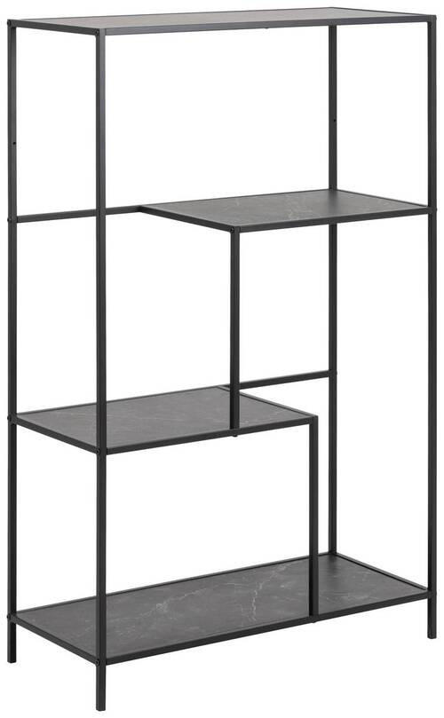 REGAL 72/114/32 cm črna  - črna, Trend, kovina/leseni material (72/114/32cm) - MID.YOU