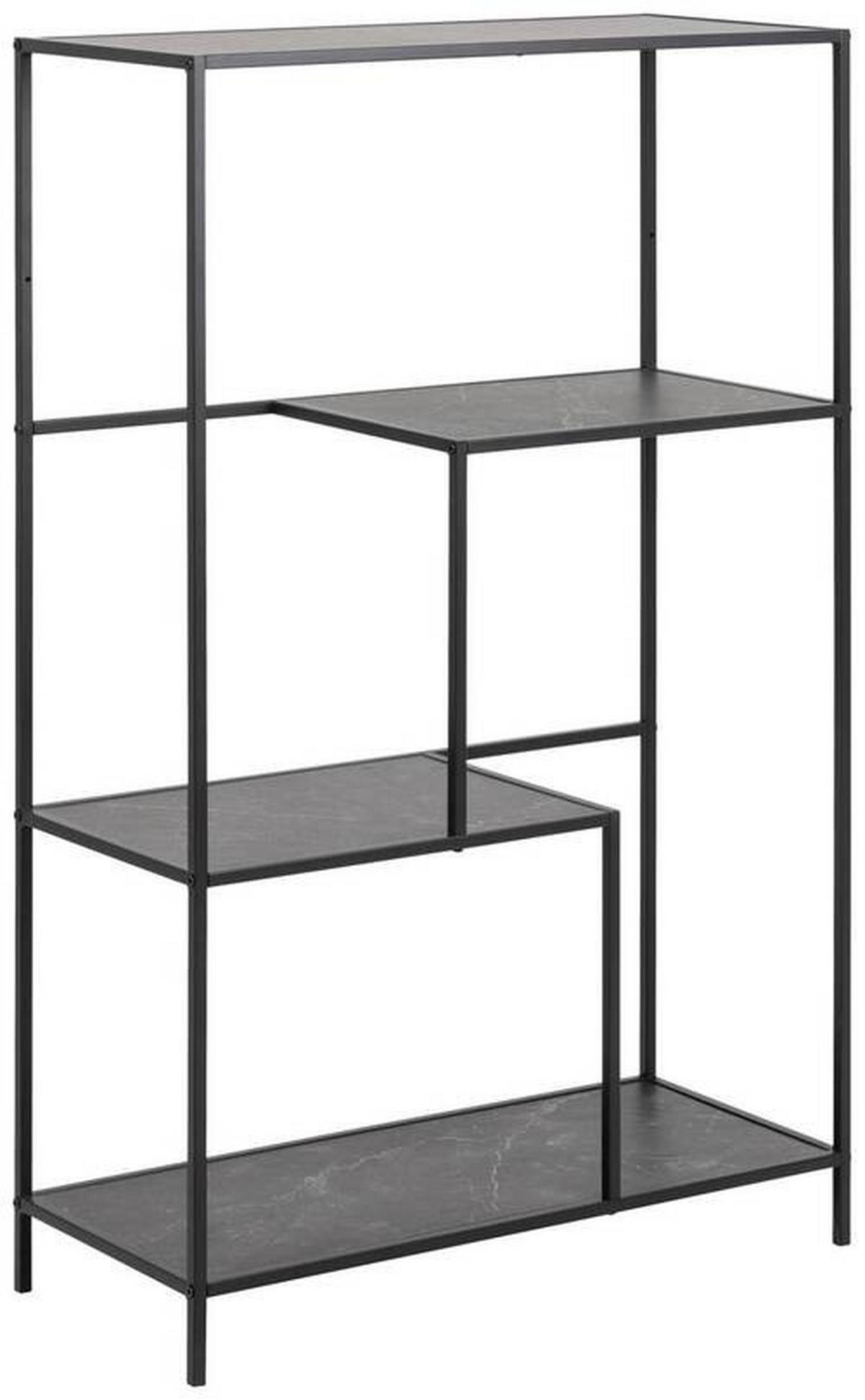 REGAL 72/114/32 cm črna  - črna, Trend, kovina/leseni material (72/114/32cm) - MID.YOU
