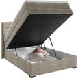 BOXSPRINGBETT 120/200 cm  in Taupe  - Taupe/Wengefarben, KONVENTIONELL, Holz/Textil (120/200cm) - Carryhome