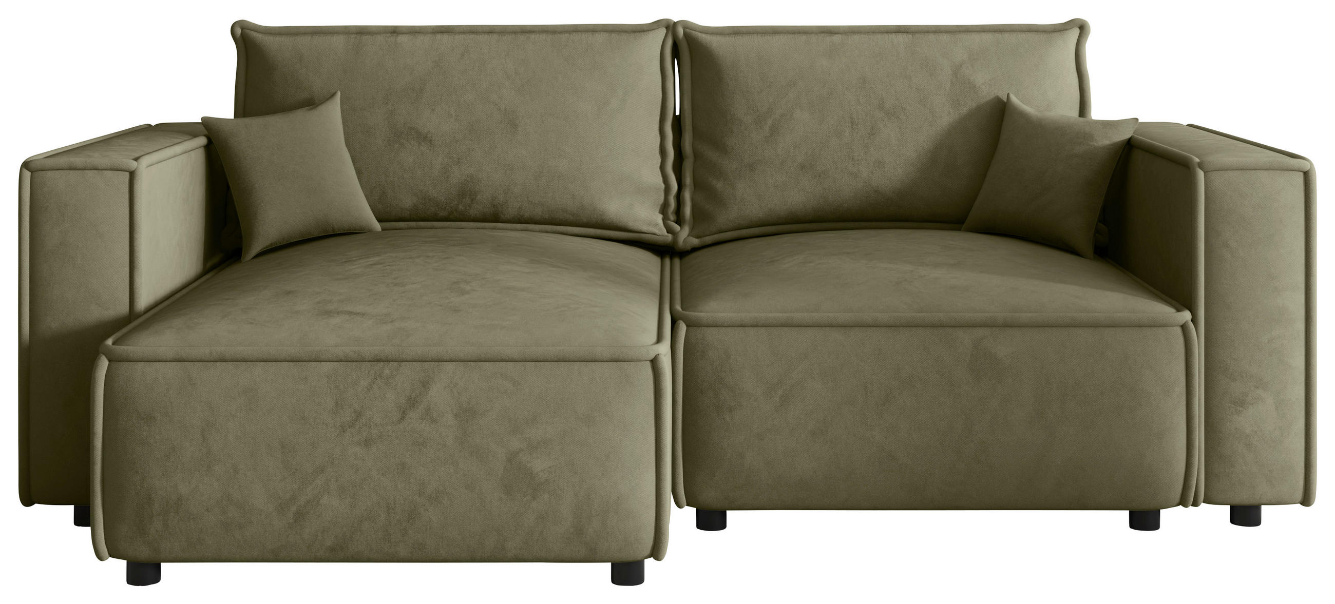ECKSOFA  in Webstoff Olivgrün  153/250 cm  - Schwarz/Olivgrün, MODERN, Kunststoff/Textil (153/250cm) - Xora