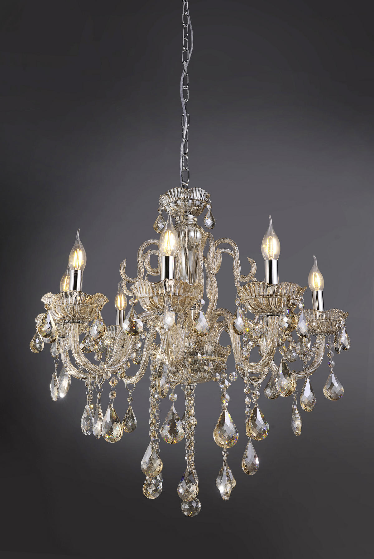HÄNGLAMPA I KRISTALL 71/180 cm  - champagne, Lifestyle, metall/glas (71/180cm)