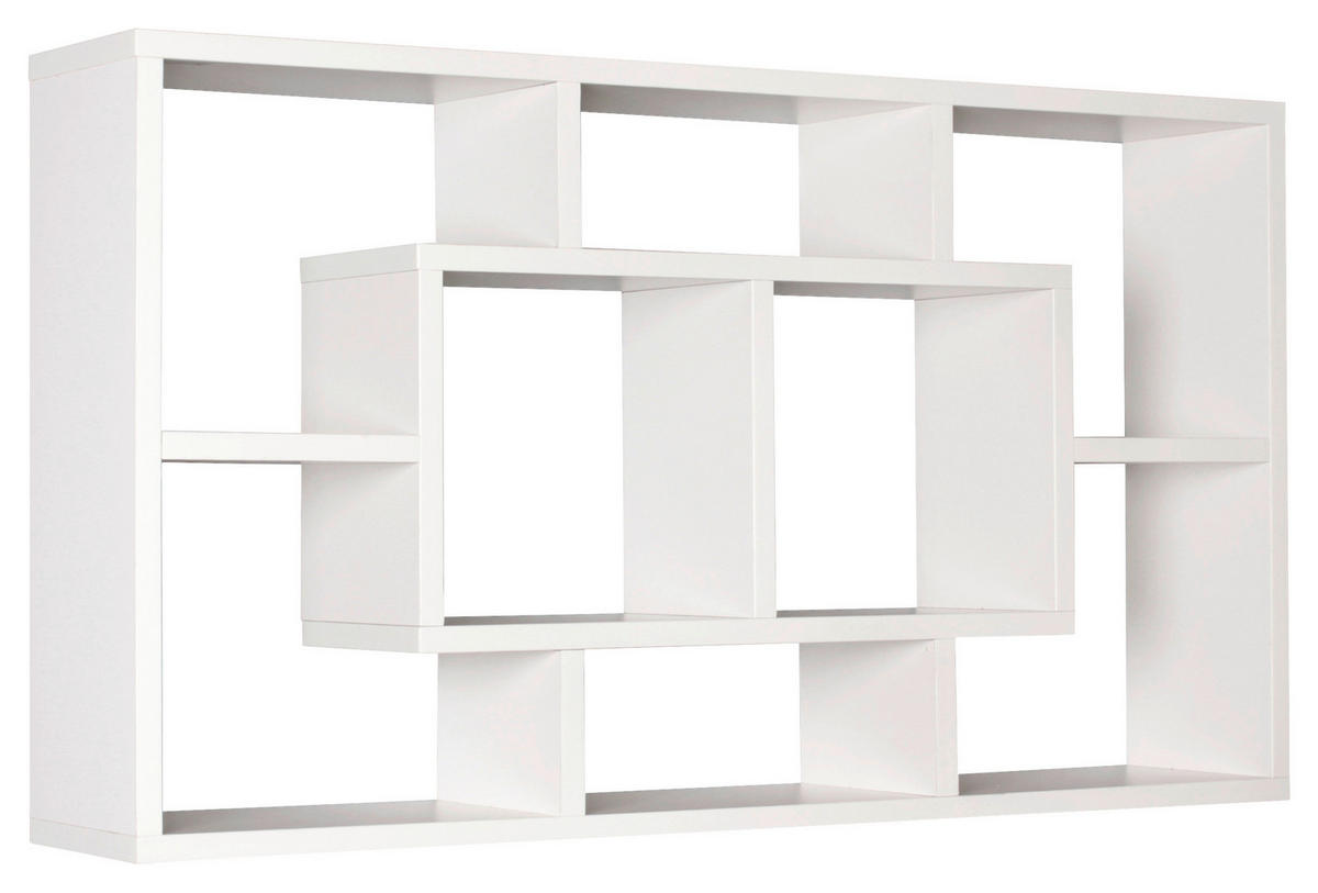 NÁSTĚNNÝ REGÁL, bílá, 85/47,5/16 cm - bílá, Konvenční, kompozitní dřevo (85/47,5/16cm) - MID.YOU