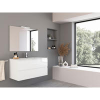 KUPAONICA  bijela visoki sjaj  - bijela/tamno siva, Moderno, drvni materijal/keramika (100/51/46cm) - Italstyle