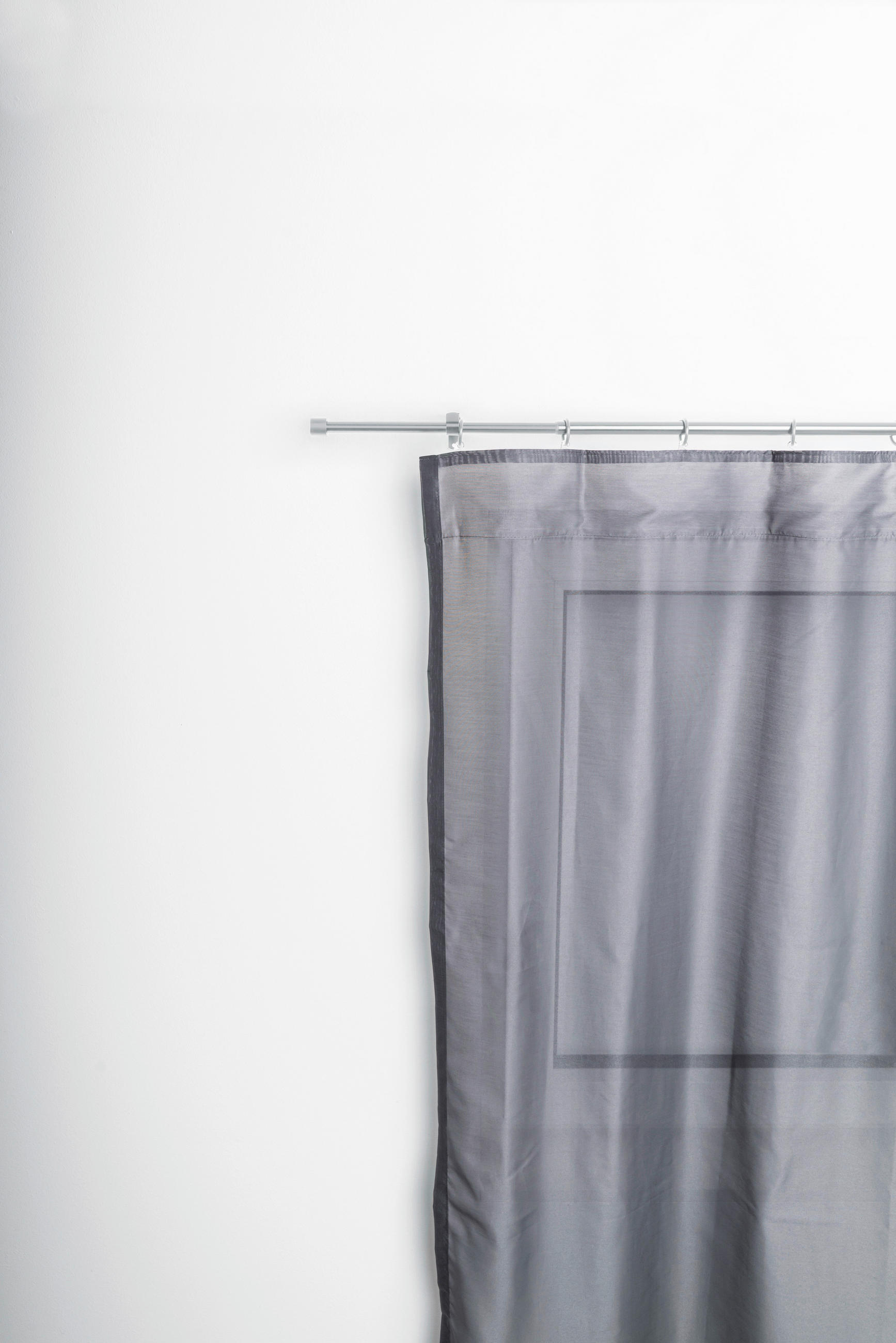 VORHANGSTANGENSET 120-210 cm  - Grau Hochglanz, Basics, Metall (120-210cm) - Homeware