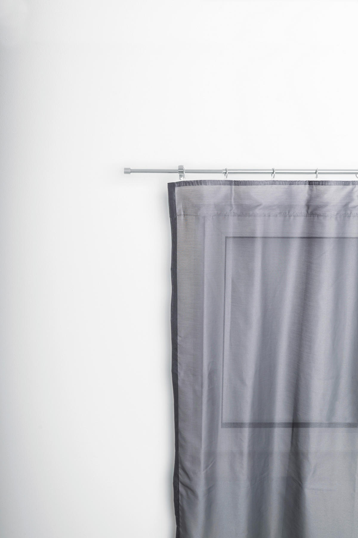 VORHANGSTANGENSET 120-210 cm  - Grau Hochglanz, Basics, Metall (120-210cm) - Homeware