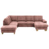 WOHNLANDSCHAFT in Velours Flieder  - Eichefarben/Flieder, Konventionell, Holz/Textil (235/316/167cm) - Beldomo System