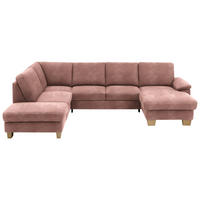 WOHNLANDSCHAFT in Velours Flieder  - Eichefarben/Flieder, Konventionell, Holz/Textil (235/316/167cm) - Beldomo System