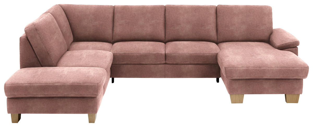 WOHNLANDSCHAFT in Velours Flieder  - Eichefarben/Flieder, Konventionell, Holz/Textil (235/316/167cm) - Beldomo System
